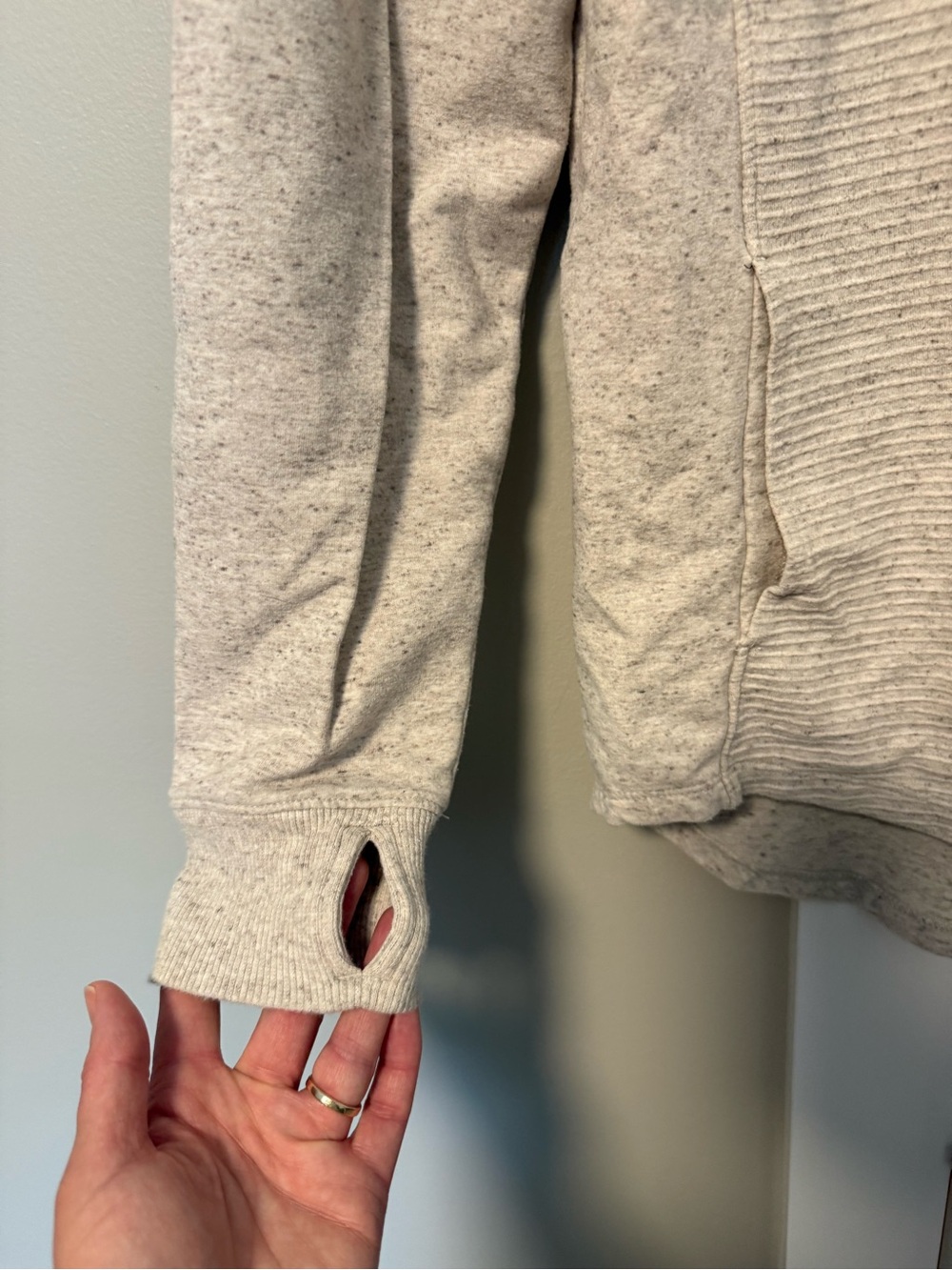 LL Bean pullover. M Tall. Oatmeal Heather. - Picture 3 of 6